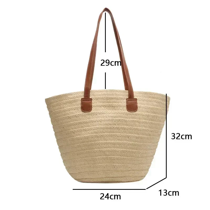 BowLift | Basket Shoulder Bag for Women – Woven Design – practical and spacious – versatile carrying options – Wall Clock