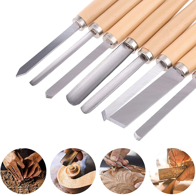 BowLift | Wood Lathe Tools Set, 8Pcs Professional Wood Turning Tools, for Beginners Professionals Hobbyists