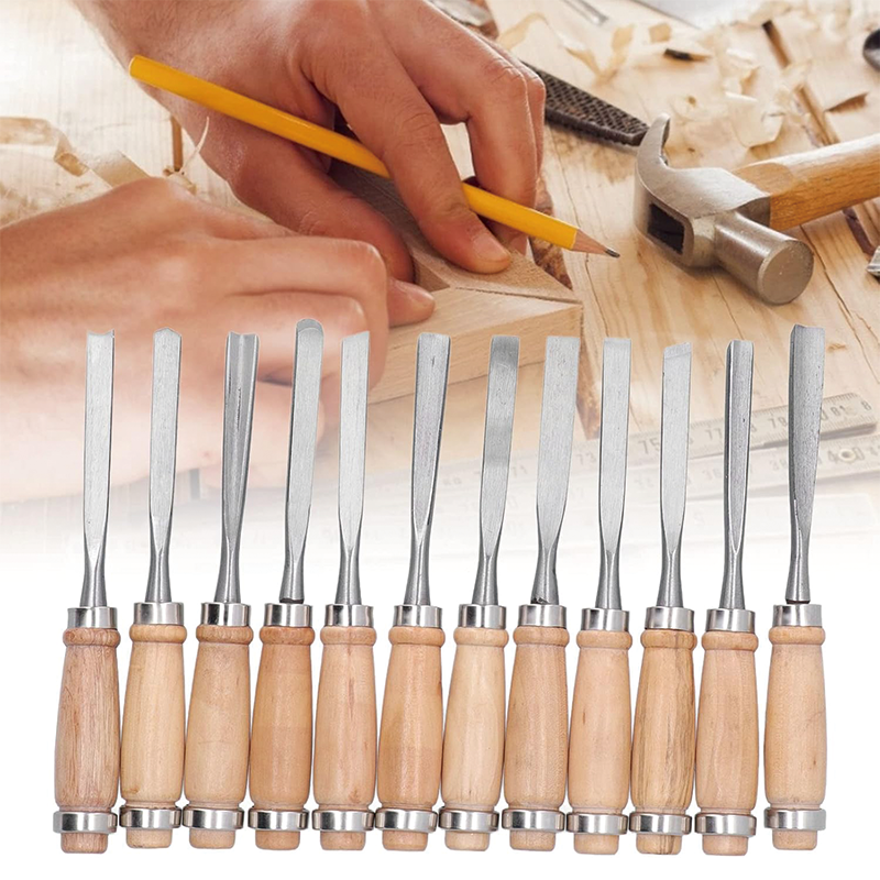 BowLift | 12Pcs Wood Turning Tools, HSS Blade Woodworking Lathe Chisel Set, for Modeling, Carving, Cutting,Woodworking Carving Gouge Accessories
