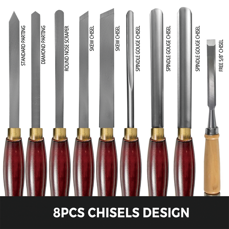 BowLift | Wood Chisel Set,Woodworking Lathe Chisel Set 8 Piece Set Lathe Chisel HSS Steel Blades Wood Turning Tools Wooden Case for Storage for Wood Carving Root Carving Furniture Carving Lathes Red