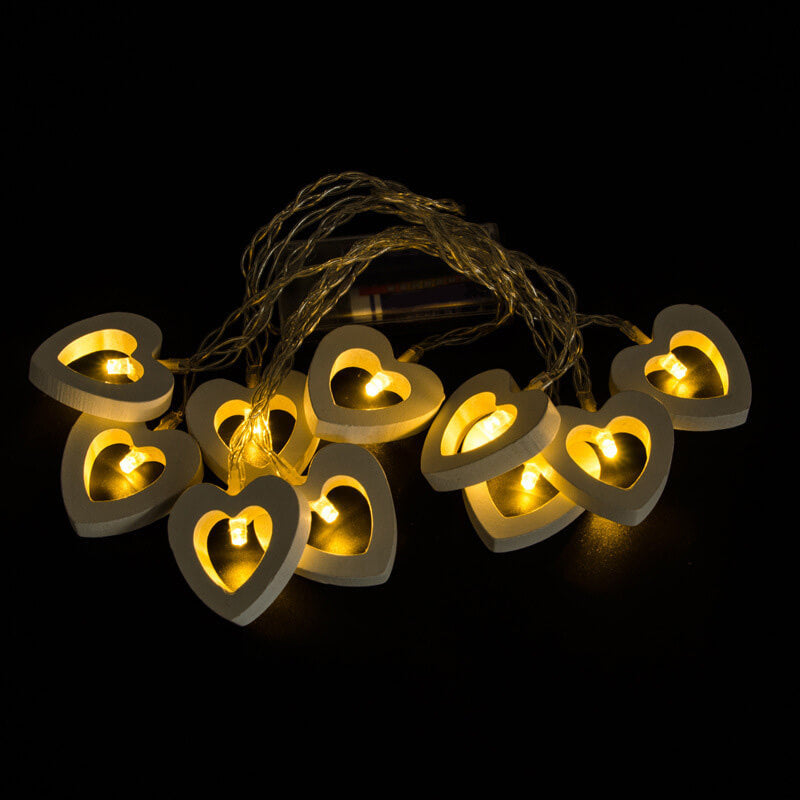 BowLift | Wooden Heart String Lights