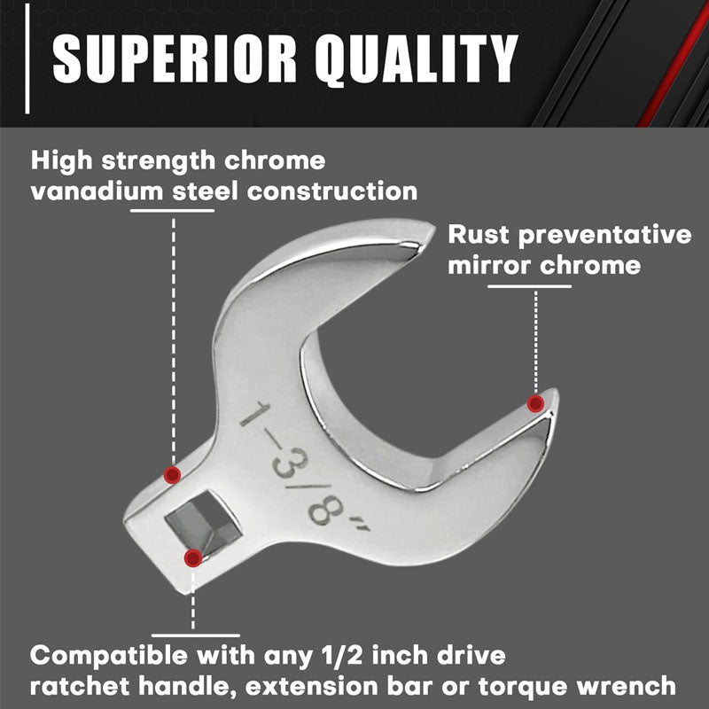 BowLift | 14-Piece 1/2” Drive Jumbo Crowfoot Wrench Set for Mechanical Maintenance or Repairs