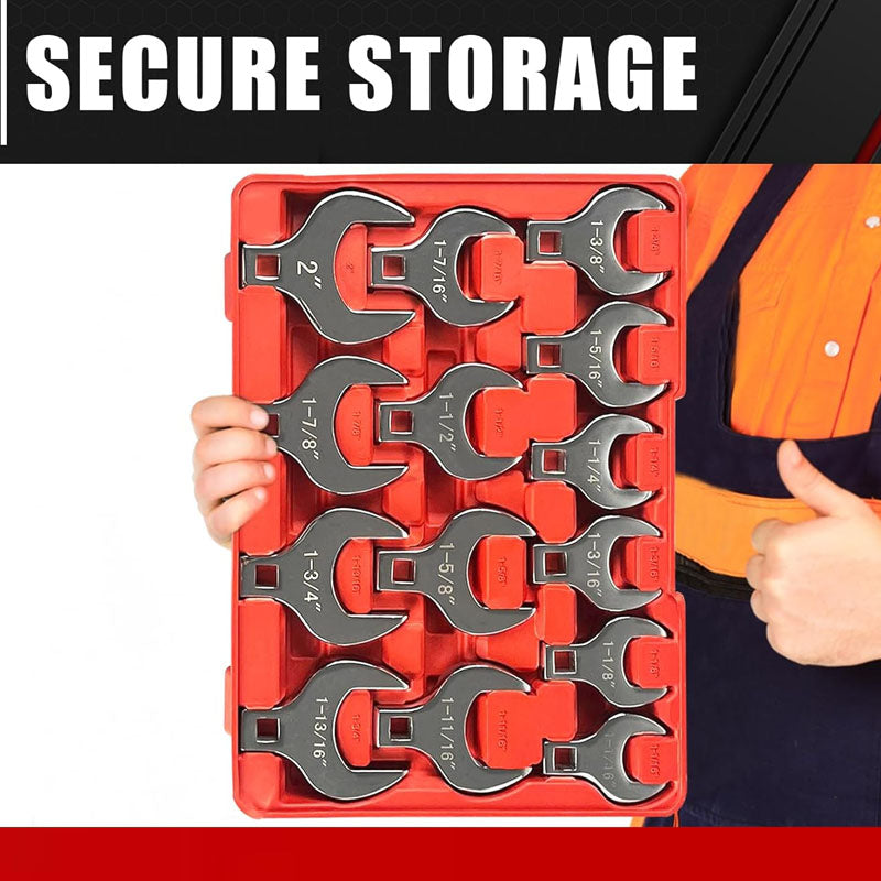 BowLift | 14-Piece 1/2” Drive Jumbo Crowfoot Wrench Set for Mechanical Maintenance or Repairs