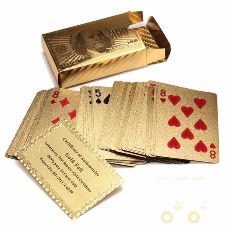 BowLift | 24K Gold Plated Playing Card with Wood - Style Box