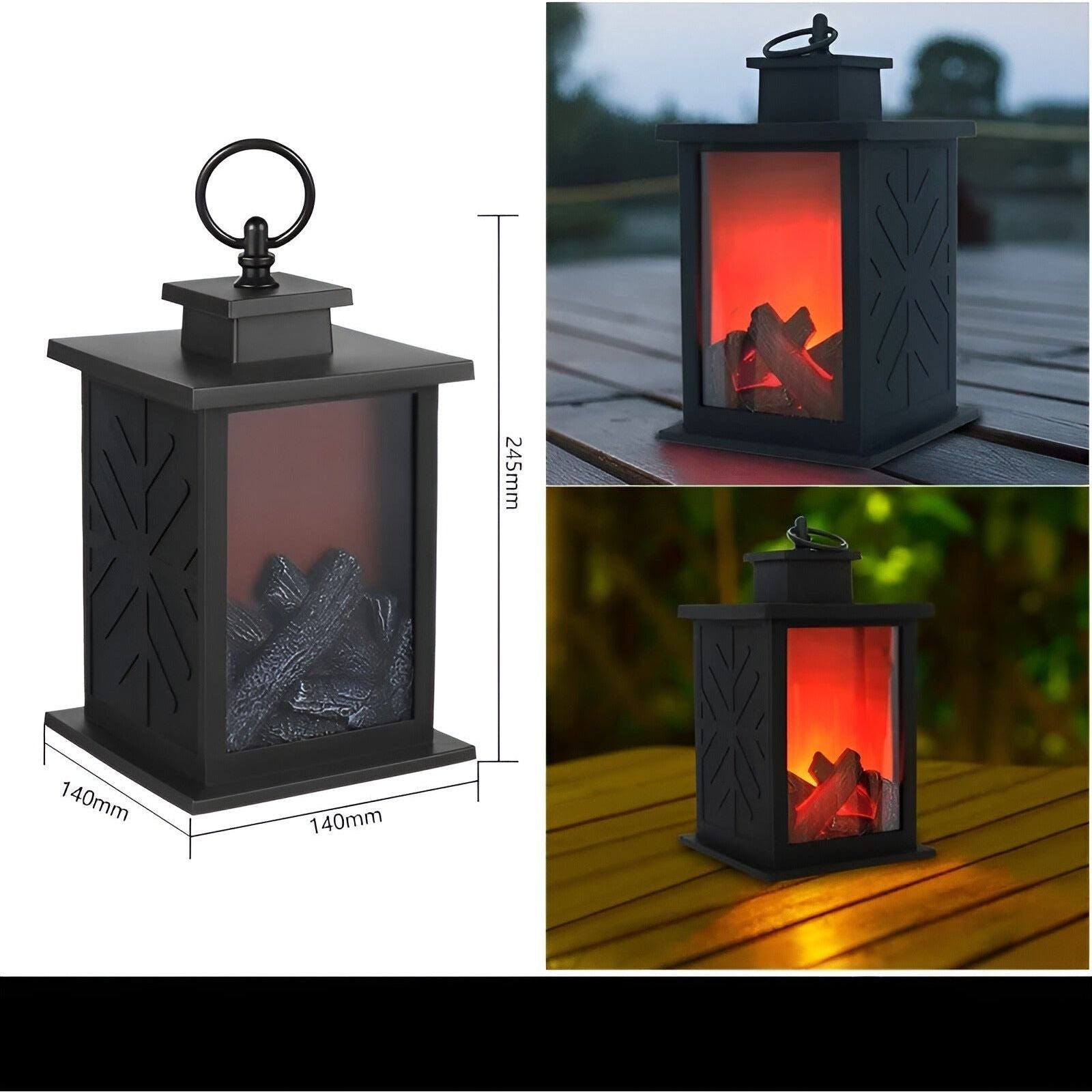 BowLift | RadiantFlame LED Lantern – Realistic Flame Table Lamp for Cosy Ambient Lighting