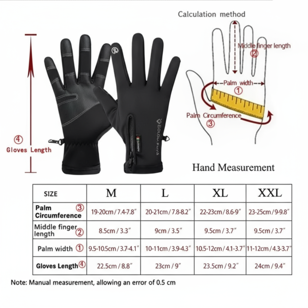 BowLift | Heated Gloves for Men UK – Thermal Waterproof Winter Gloves with Heating & Touchscreen Grip