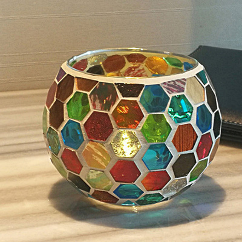 BowLift | European Retro Glass Mosaic Tealight Holder