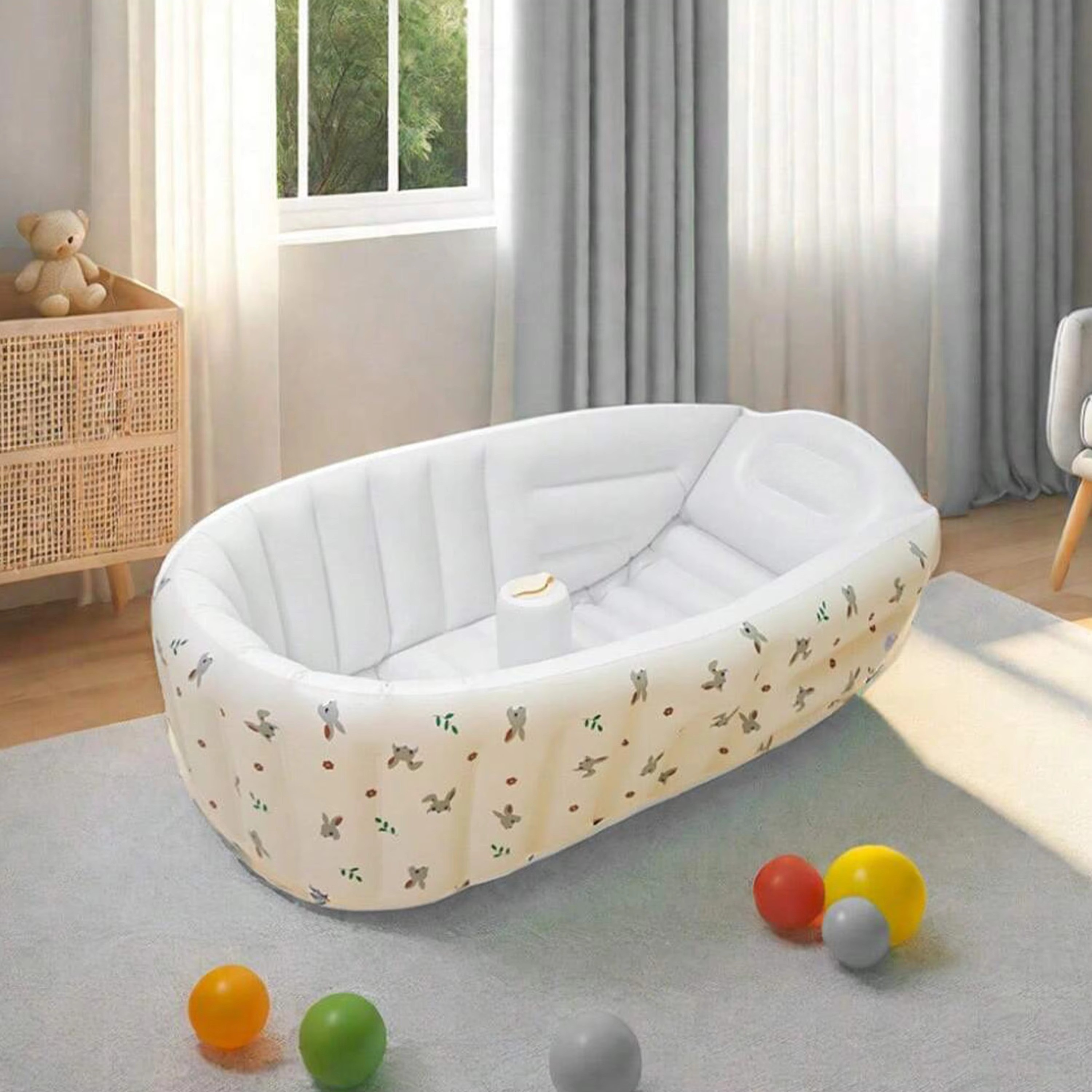 BowLift | Inflatable Baby Bathtub and Toddler Chair with Air Pump and Back Support