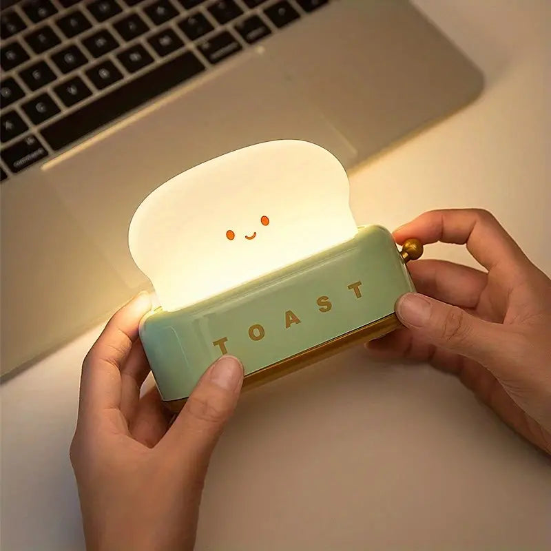 BowLift | Shaded Nightstand Lamp – Kawaii Toast LED Lamp for Cozy Lighting