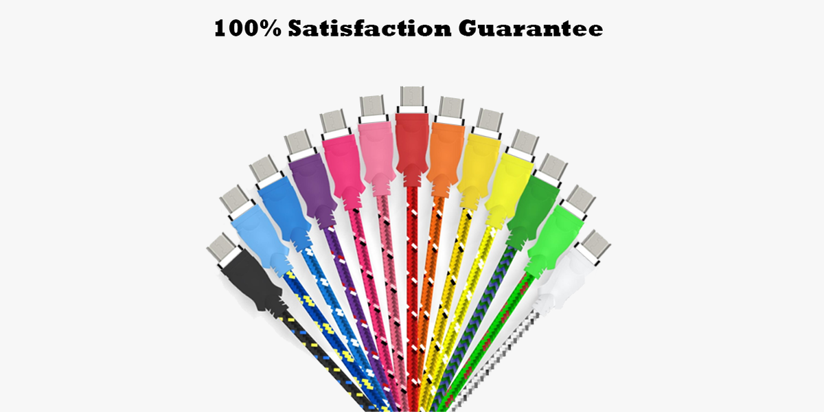 BowLift | Extra long fiber braided charging USB cable - Extra long (10ft) - Best for travel, in the car and at home