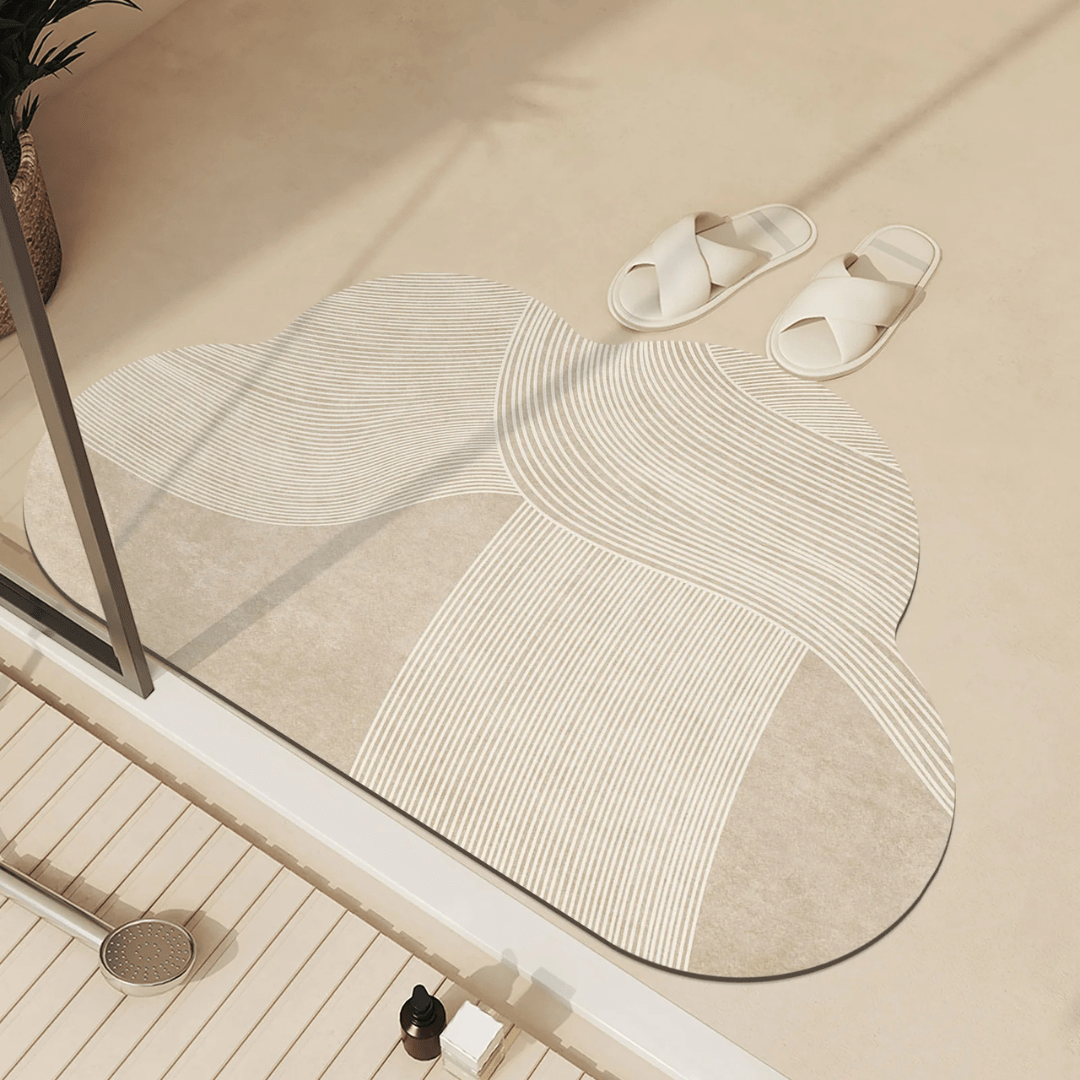 BowLift | AquaLuxe Quick-Dry Absorbent Floor Mat | Elegant non-slip bathroom and kitchen mat for dry, safe floors