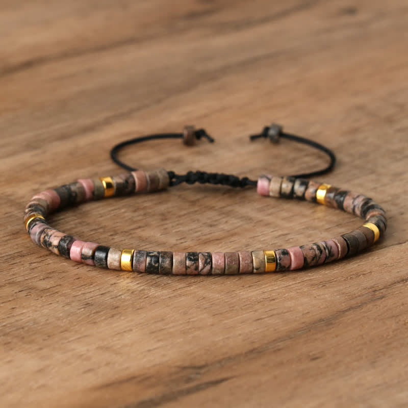 BowLift | Braided bracelet with 2.4 mm natural stone rollers – Seraphina