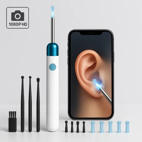 BowLift | Ear Wax Removal Tool | 1080P HD Camera, LED Lights & Adjustable Scoops for Safe Ear Hygiene at Home