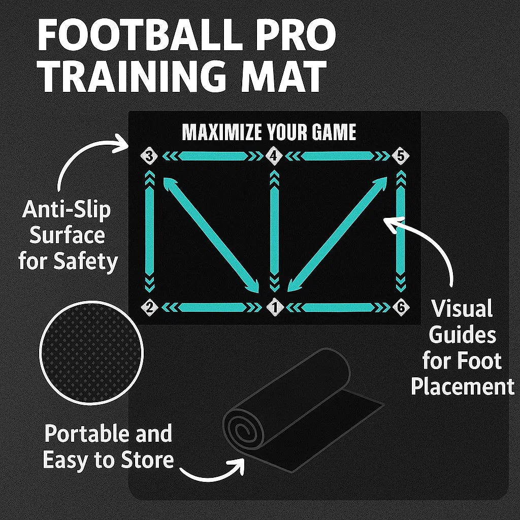 BowLift | Football Pro Training Mat | Anti-Slip, 2x2m Space & Video Program for Skill Enhancement and Home Training