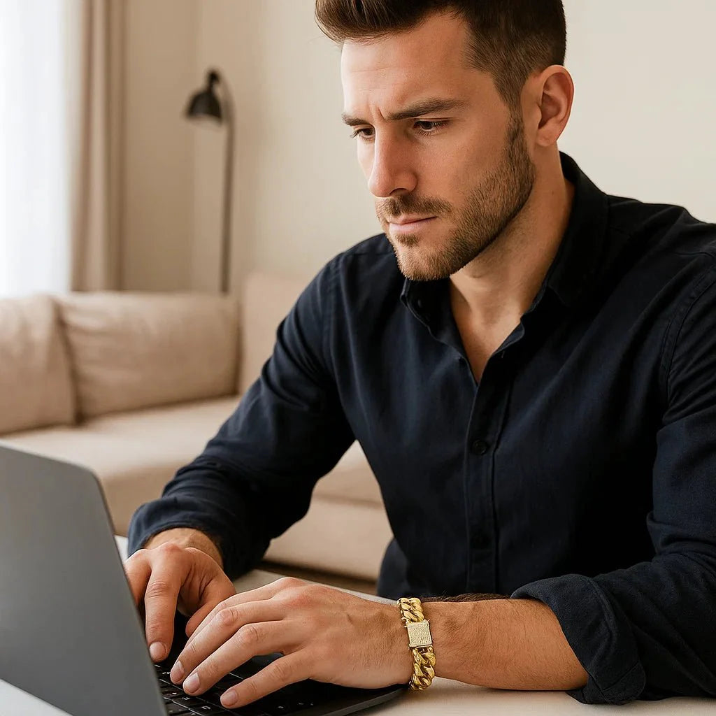 BowLift | AURELIUS – 18K Gold Plated Cuban Link Bracelet for Men