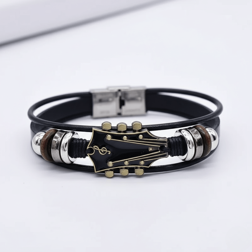 BowLift | AXECHORD – Guitar Leather Bracelet with Vintage-Inspired Design