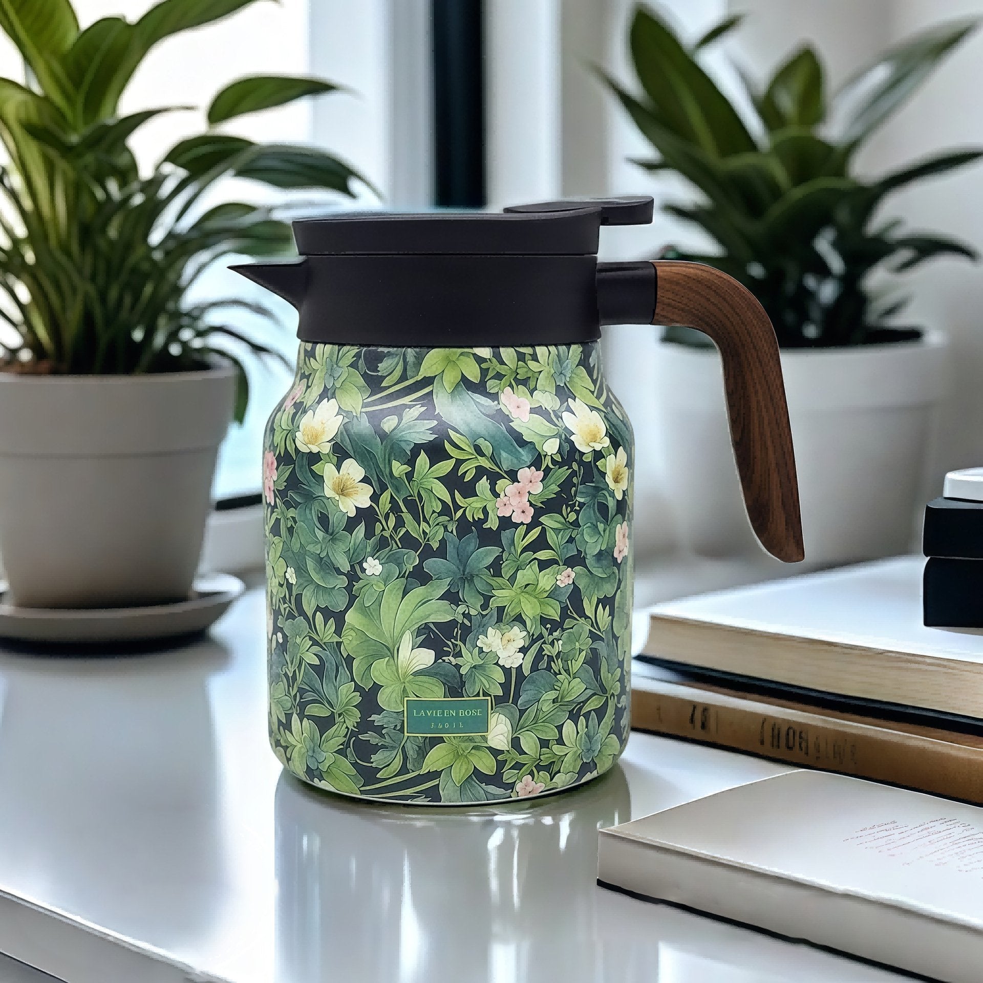 BowLift | Vintage Floral Pattern Tea Thermos – Built-In Infuser