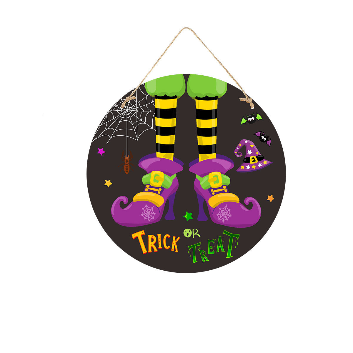 BowLift | Halloween Door Sign – Wooden Look Plates with Pumpkin, Skull, and Witch Designs