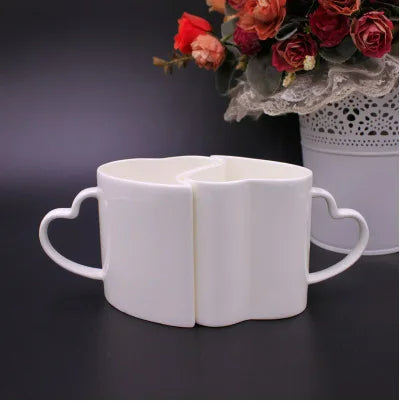 BowLift | 2pcs Valentines day Heart Shape Couple Mug