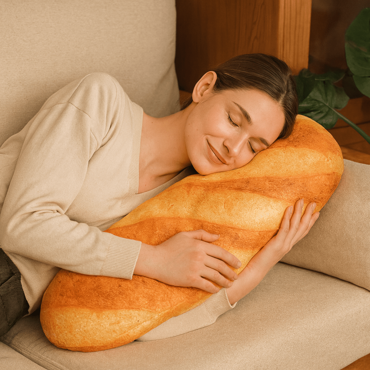 BowLift | BAGUETTINA – Plush French Bread Pillow for Cozy Comfort