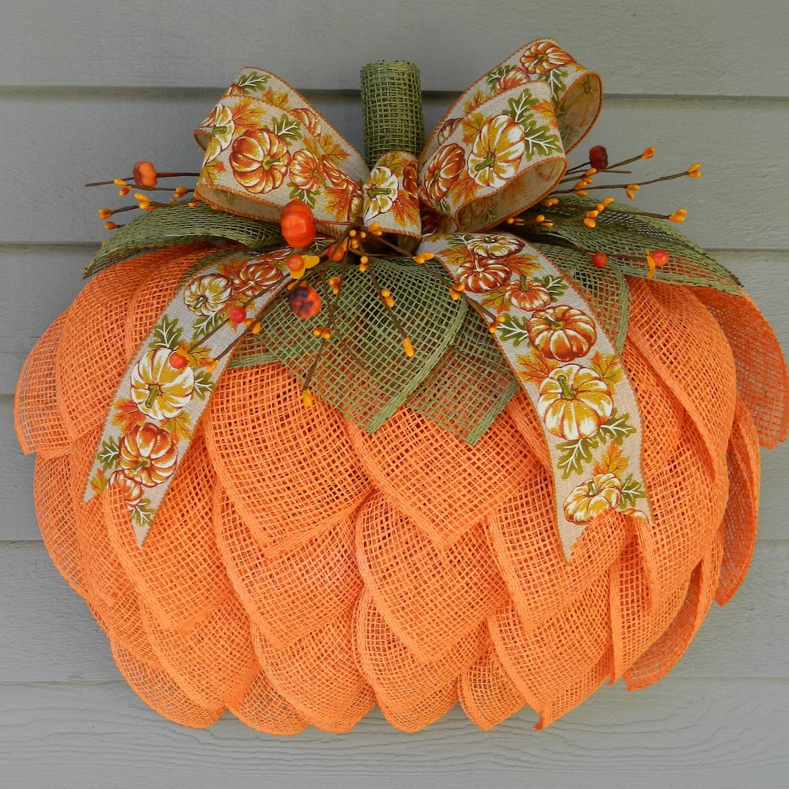 BowLift | Farmhouse Pumpkin Wreath For Front Door
