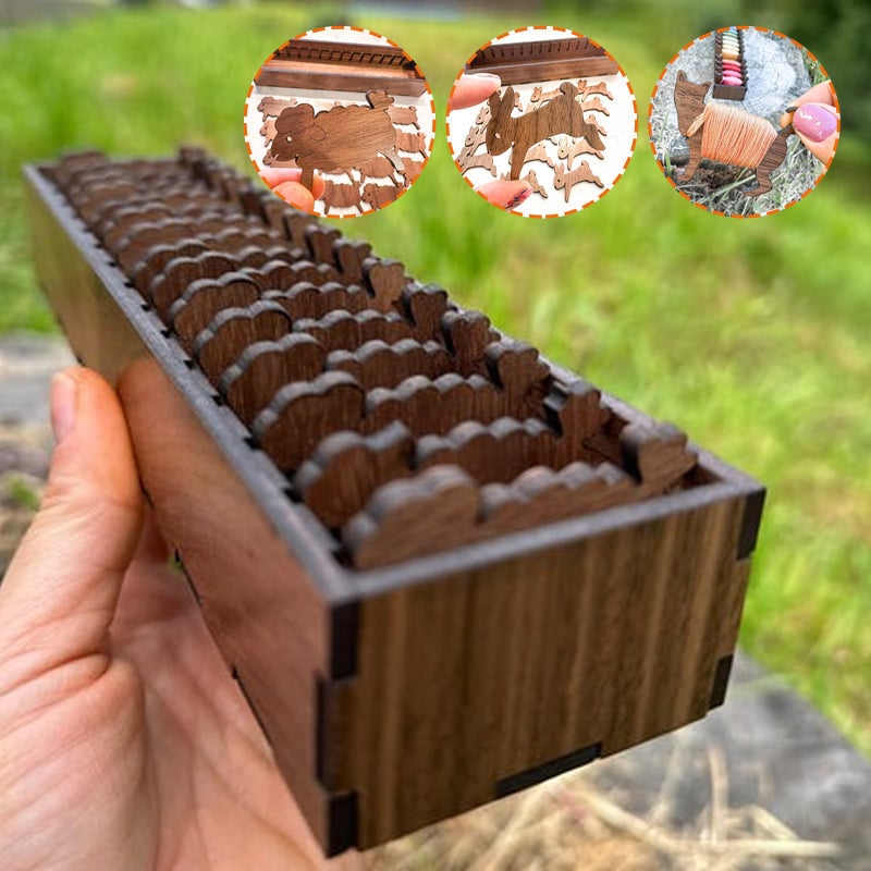 BowLift | Embroidery Thread Organizer | Wooden Bunny Bobbin Set | 16-Piece | Storage Corral Included