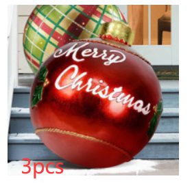 BowLift | Christmas Ornament Ball Outdoor Pvc 60CM Inflatable Decorated Ball PVC Giant Big Large Balls Xmas Tree Decorations Toy Ball