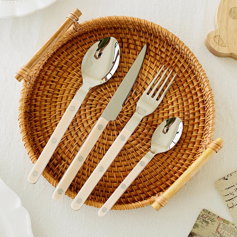 BowLift | 24-Piece Cutlery Set – Engraved Stainless Steel Flatware for 6 People