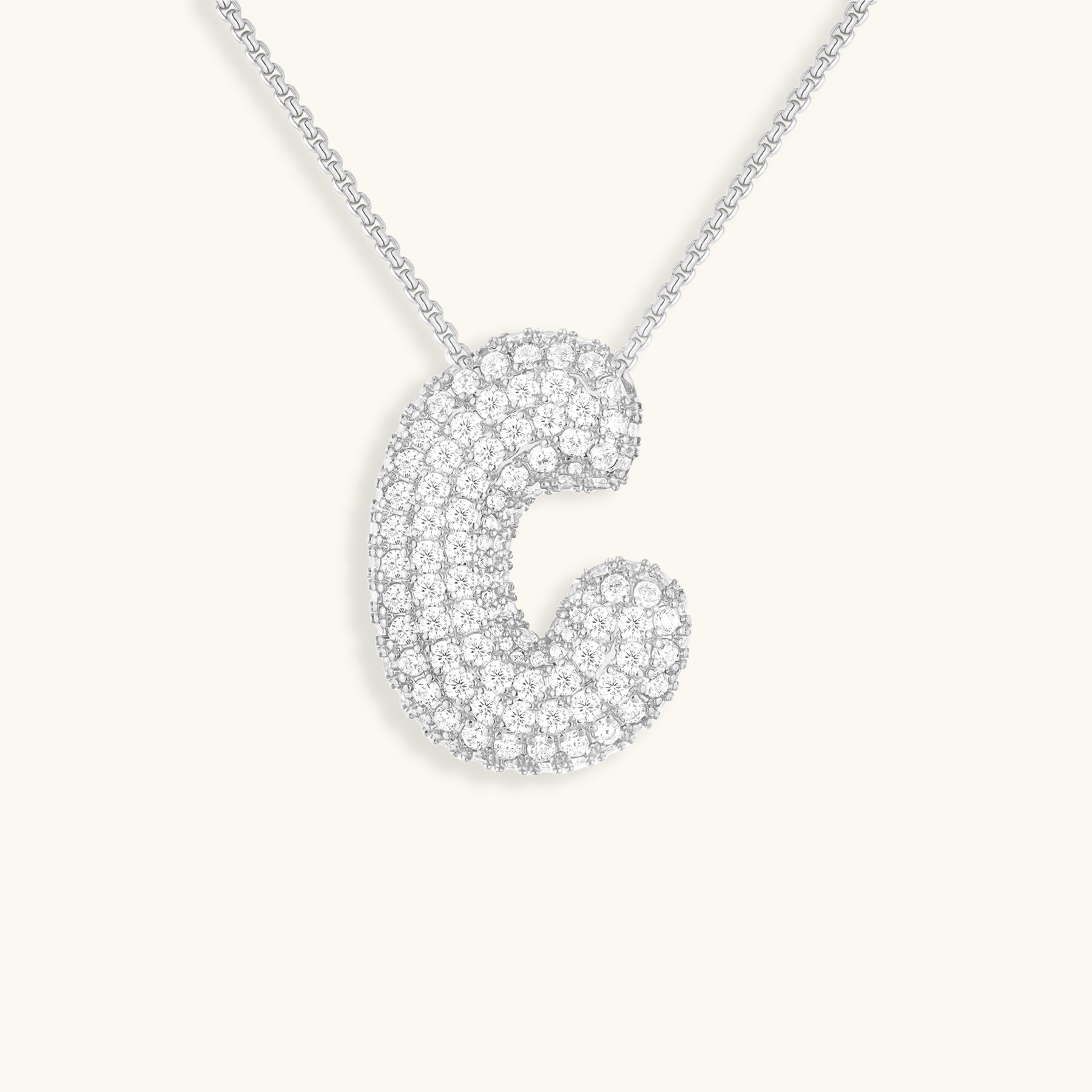 BowLift | Bubble Initial-Diamond-Necklace