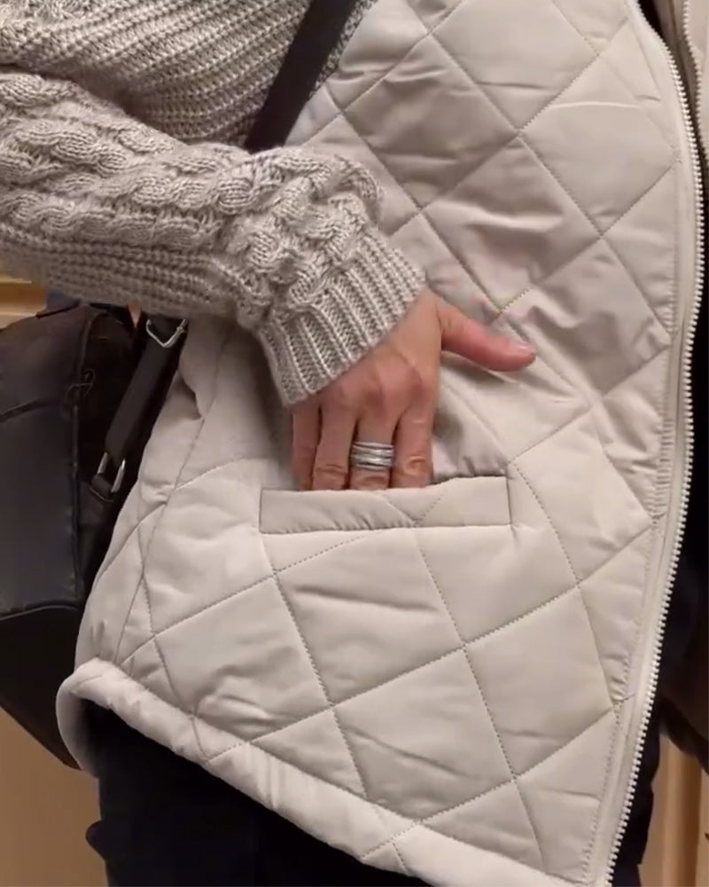 BowLift | Solid Color High Collar Zipper Coat