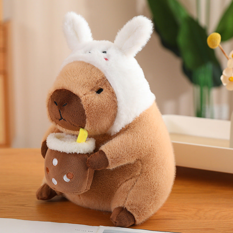 BowLift | CuddleCapy Cuddle Doll Plush | Capybara & Rabbit Design | Soft Cuddle Toy in Various Styles & Sizes