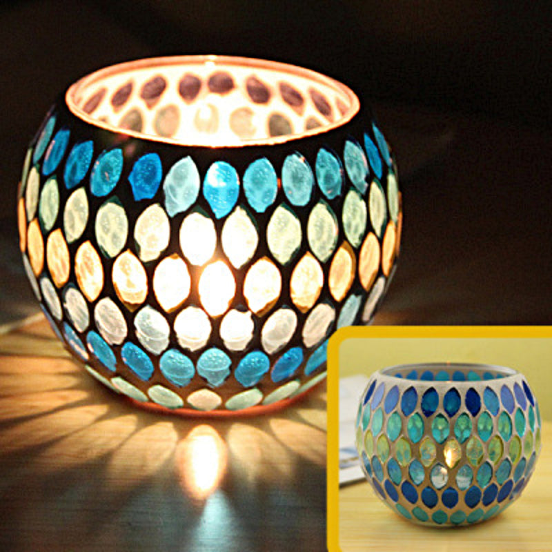 BowLift | European Retro Glass Mosaic Tealight Holder