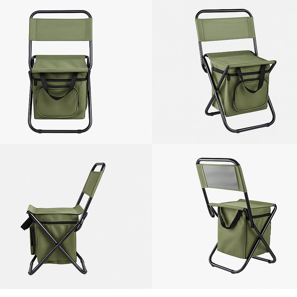 BowLift | ChillPack Outdoor Chair – Folding Camping Chair with Backrest and Integrated Cooler Bag
