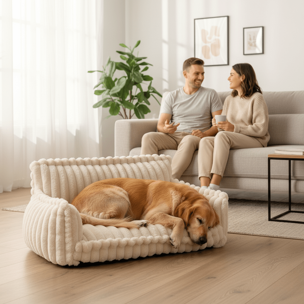 BowLift | CANILUX – Orthopedic Dog Bed with Raised Headrest & Soft Cushion