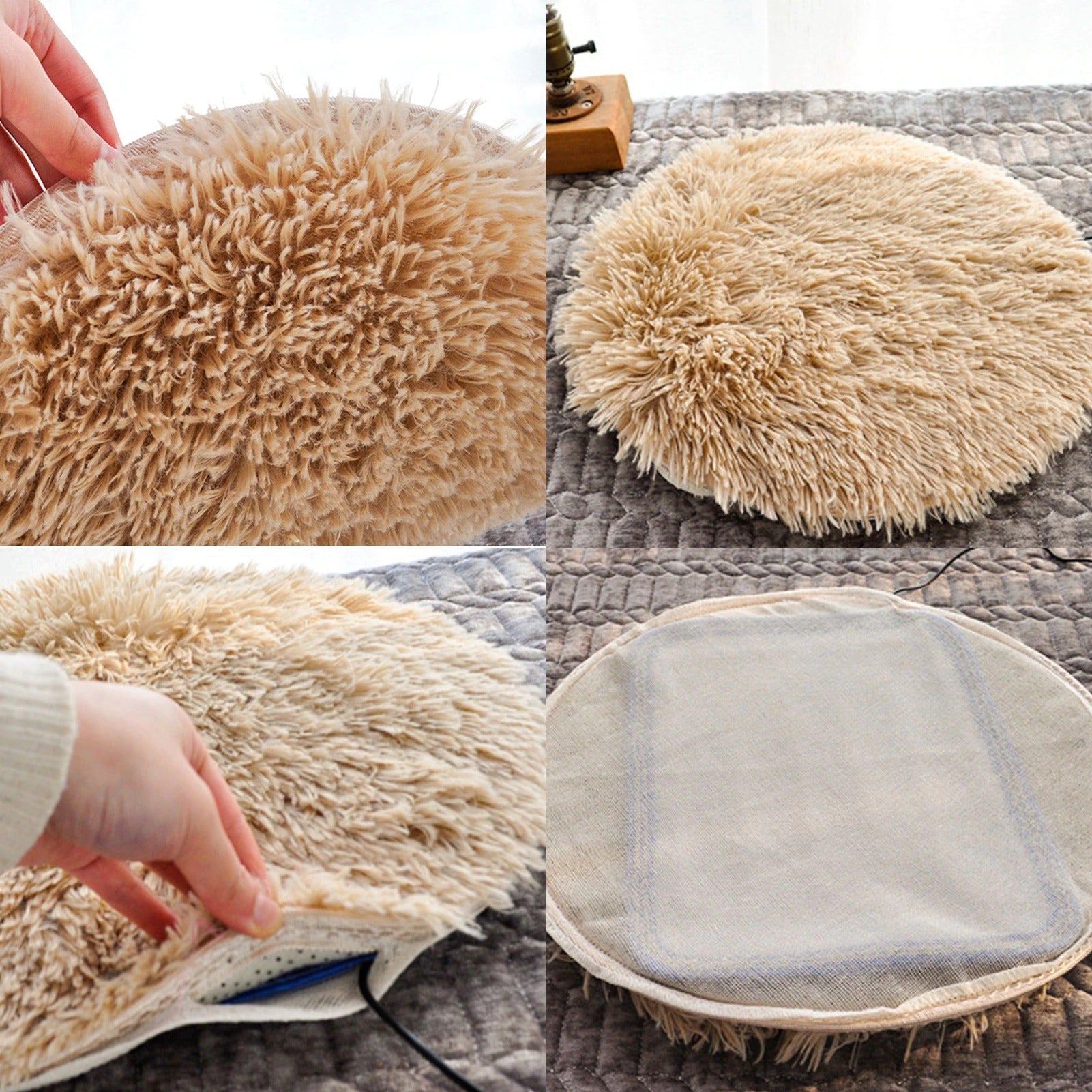 BowLift | USB heated plush cat bed - Constant temperature & Portable winter cushion