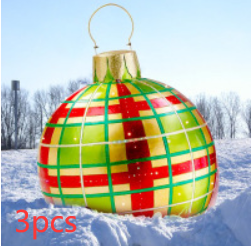 BowLift | Christmas Ornament Ball Outdoor Pvc 60CM Inflatable Decorated Ball PVC Giant Big Large Balls Xmas Tree Decorations Toy Ball