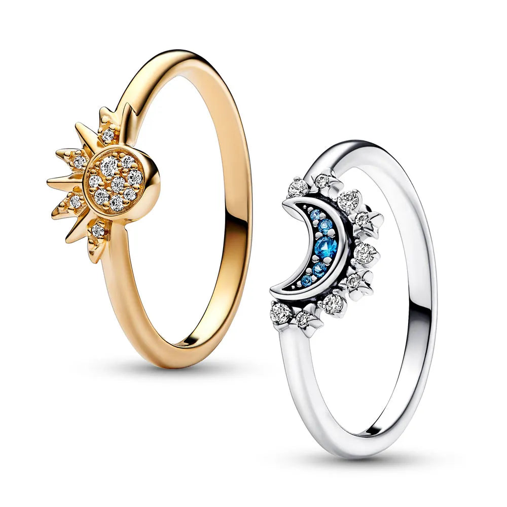 BowLift | Crystal Statement Ring with Sun and Moon Design