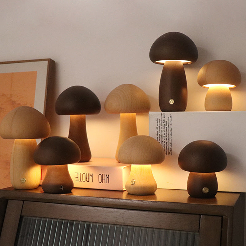 BowLift | Table Lamp with Wooden Mushroom Design