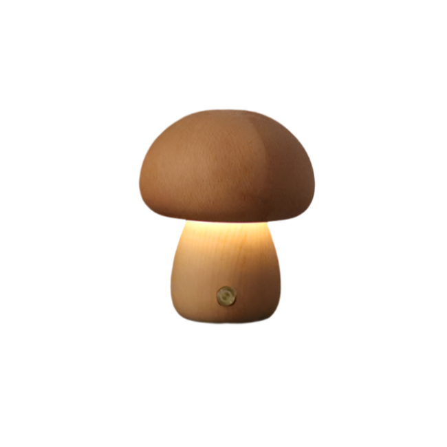 BowLift | Table Lamp with Wooden Mushroom Design