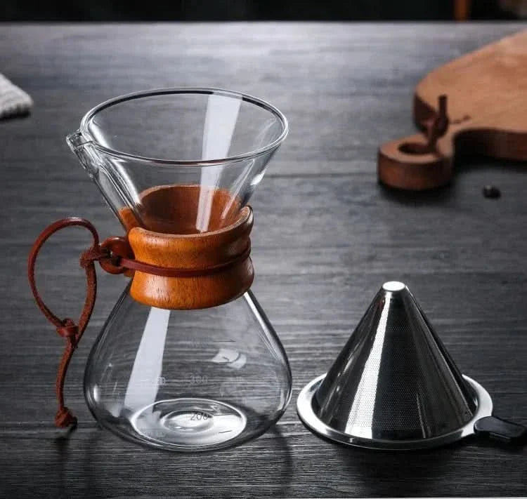 BowLift | Chemex Coffee Pot with Hario V60 Dripper Set – Precision Brewing with Style