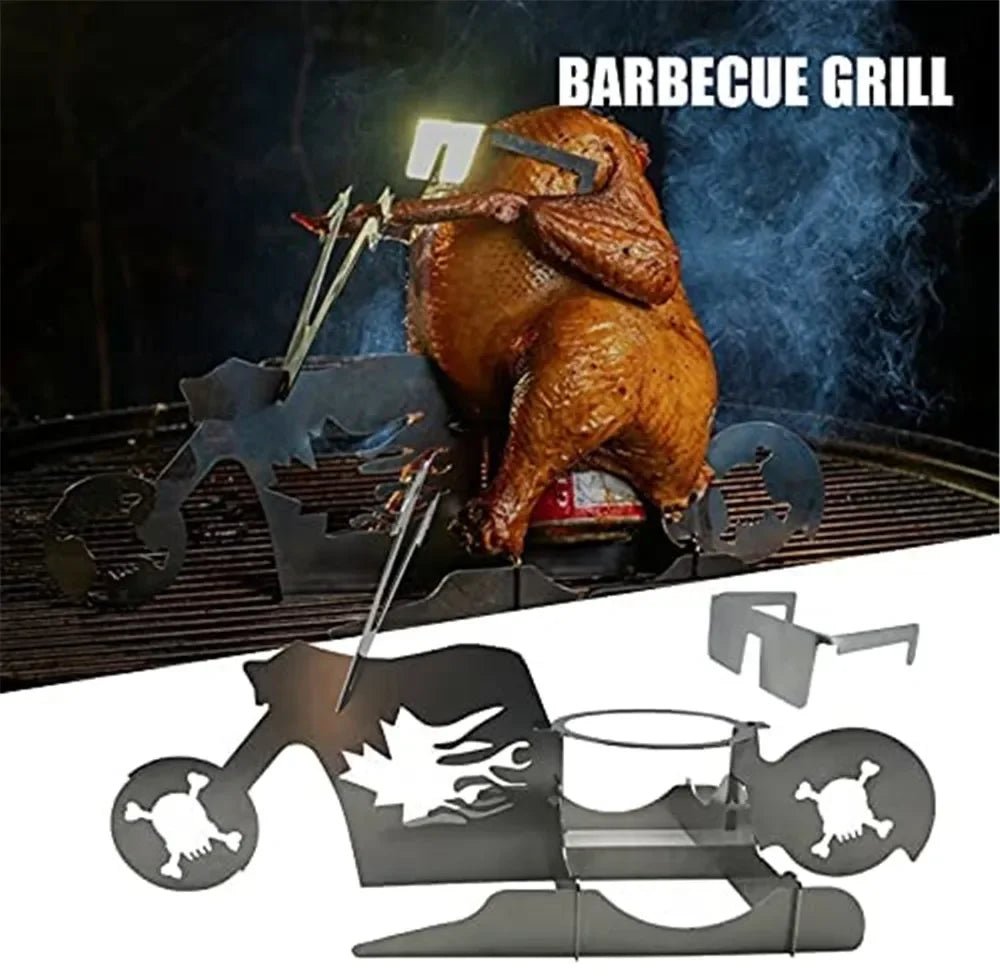 BowLift | CHICKEN GRILL STAND – Stainless Steel BBQ Rack with Beer Can Holder