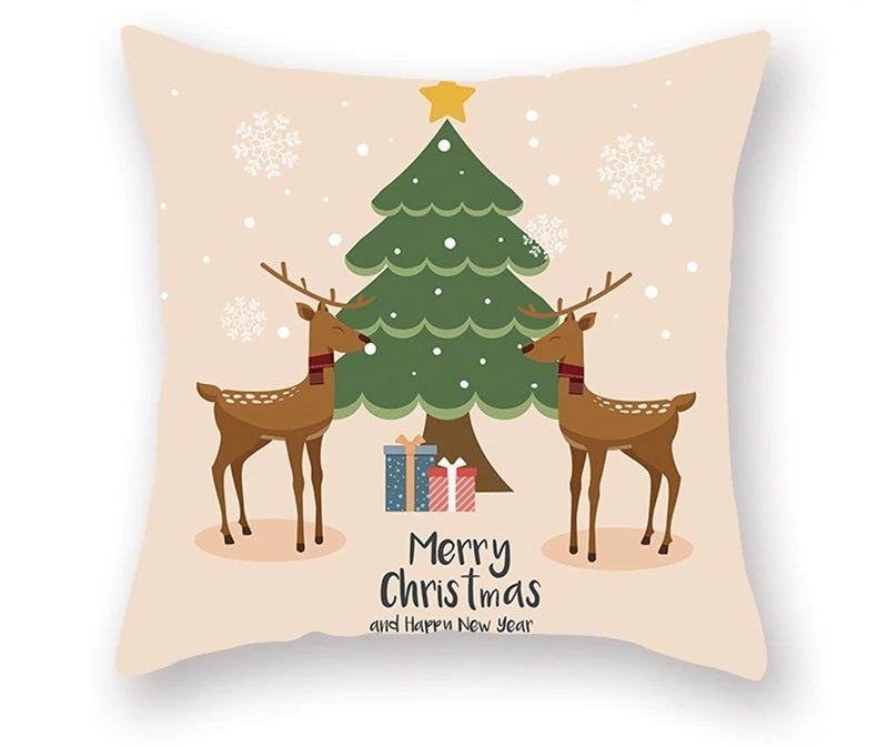 BowLift | Christmas Cushion Cover – Festive Santa & Elk Design for Holiday Decor & Perfect New Year Gift