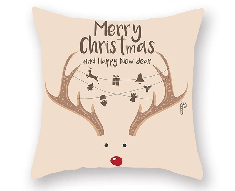 BowLift | Christmas Cushion Cover – Festive Santa & Elk Design for Holiday Decor & Perfect New Year Gift