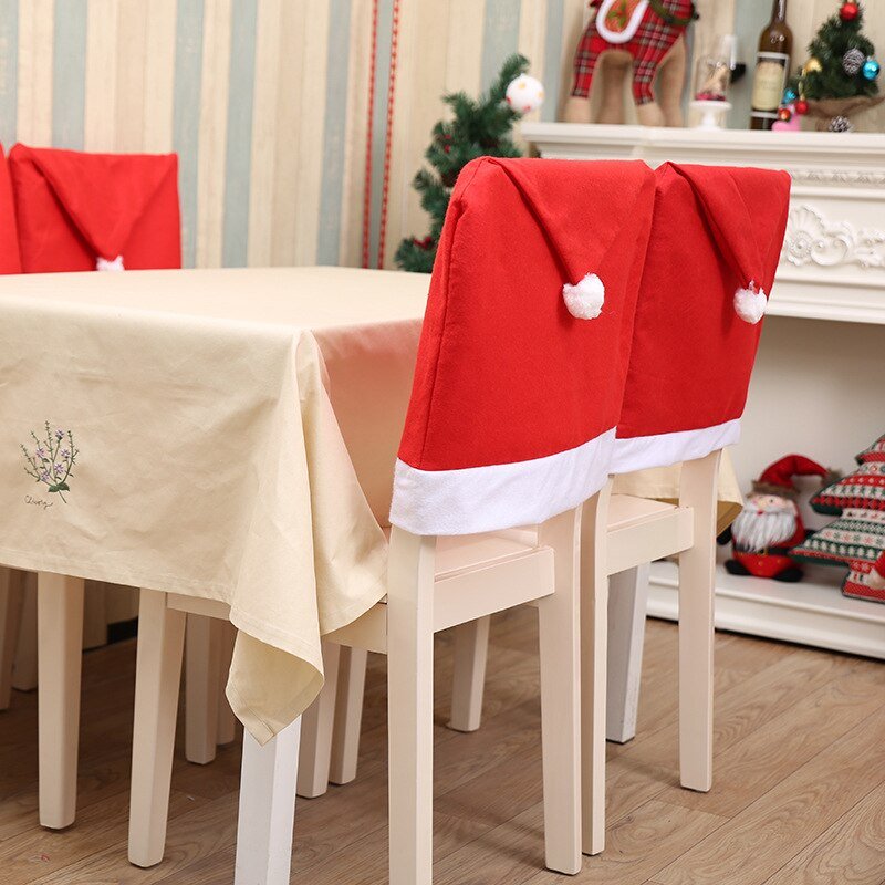 BowLift | Christmas Santa Hat Chair Covers - Festive Chair Elegance - 4 piece set