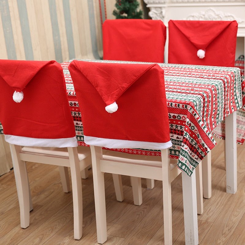 BowLift | Christmas Santa Hat Chair Covers - Festive Chair Elegance - 4 piece set