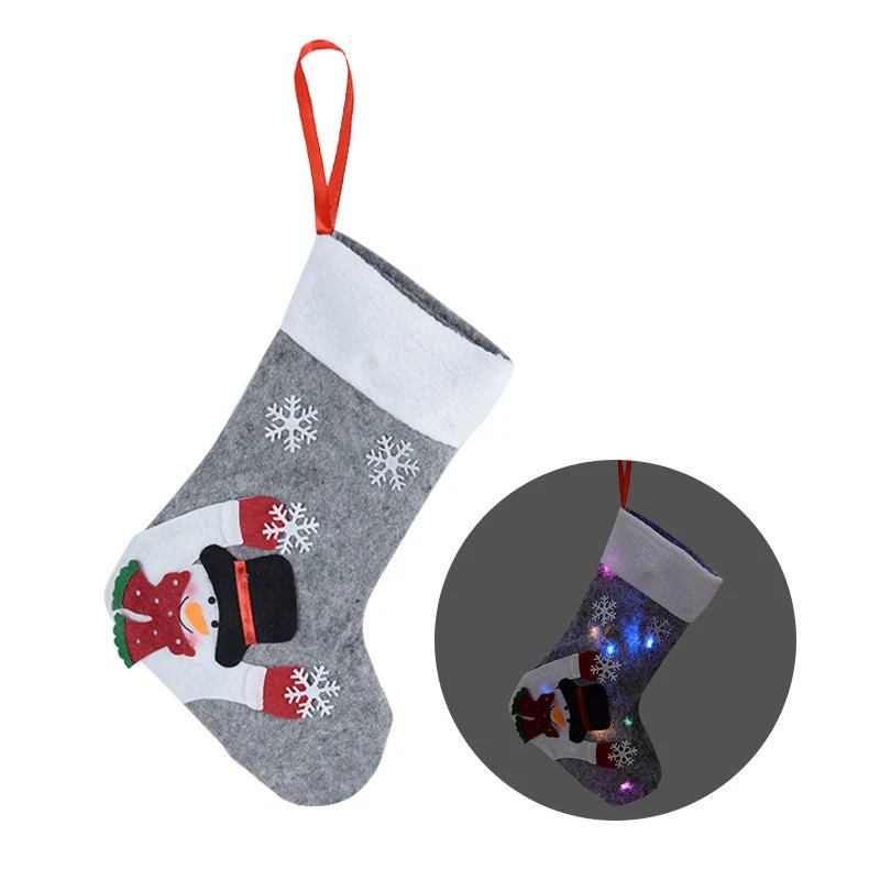 BowLift | Christmas Stockings with LED Lights- Snowman, Santa, Elk, and Bear Designs Perfect for Adding Festive Cheer to Your Fireplace or Christmas Tree!