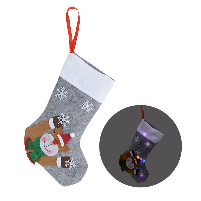 BowLift | Christmas Stockings with LED Lights- Snowman, Santa, Elk, and Bear Designs Perfect for Adding Festive Cheer to Your Fireplace or Christmas Tree!