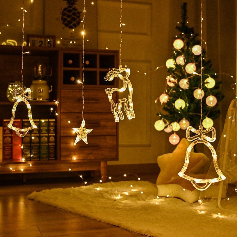 BowLift | Christmas String Lights - LED Star Curtain Fairy String Lights Christmas Decoration