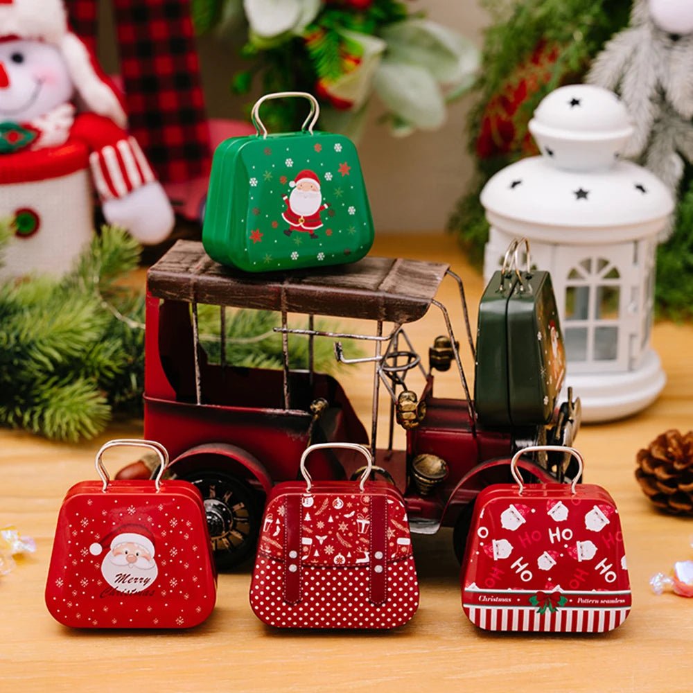 BowLift | Christmas Tin Gift Box Set – Charming Metal Storage Boxes with Lids for Holiday Treats