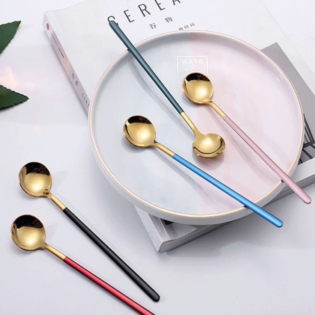 BowLift | Trendy Espresso & Dessert Spoon Set with 4 Pieces